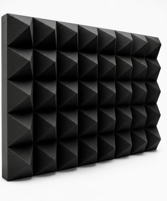 Sound Dampening Acoustic Foam pyramids shape, Designed from calibrated open-cell polyurethane foam, these panels provide exceptional sound dampening and insulation—perfect for studios, offices, and commercial spaces across Cairo, Egypt, and the Gulf region.