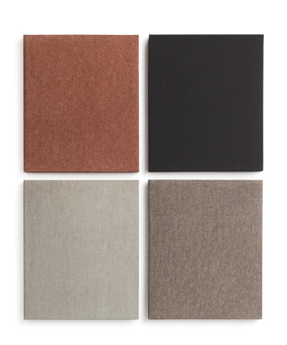 Sound Mute Fabric Acoustic Panel, Built with a high-density acoustic core and wrapped in a durable fabric finish, it reduces reverberation, enhances privacy, and integrates seamlessly into modern interiors.